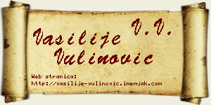 Vasilije Vulinović vizit kartica